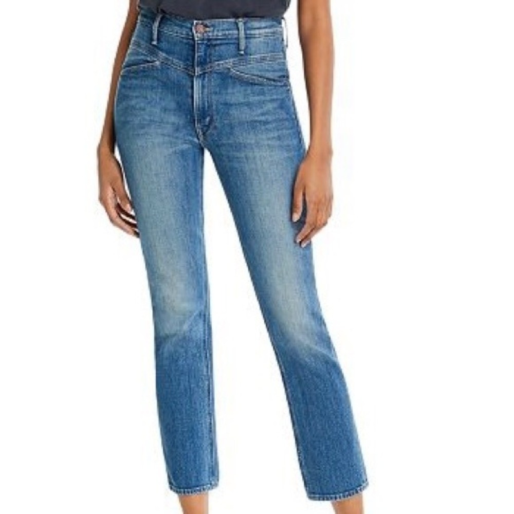 Mother The Dazzler Yoke Front Ankle Jeans Wander Dust Blue 1998-624